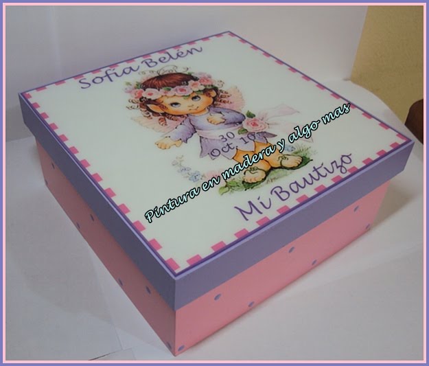 Pintura en Madera y algo mas : CAJA PARA CAPILLOS DE BAUTIZO