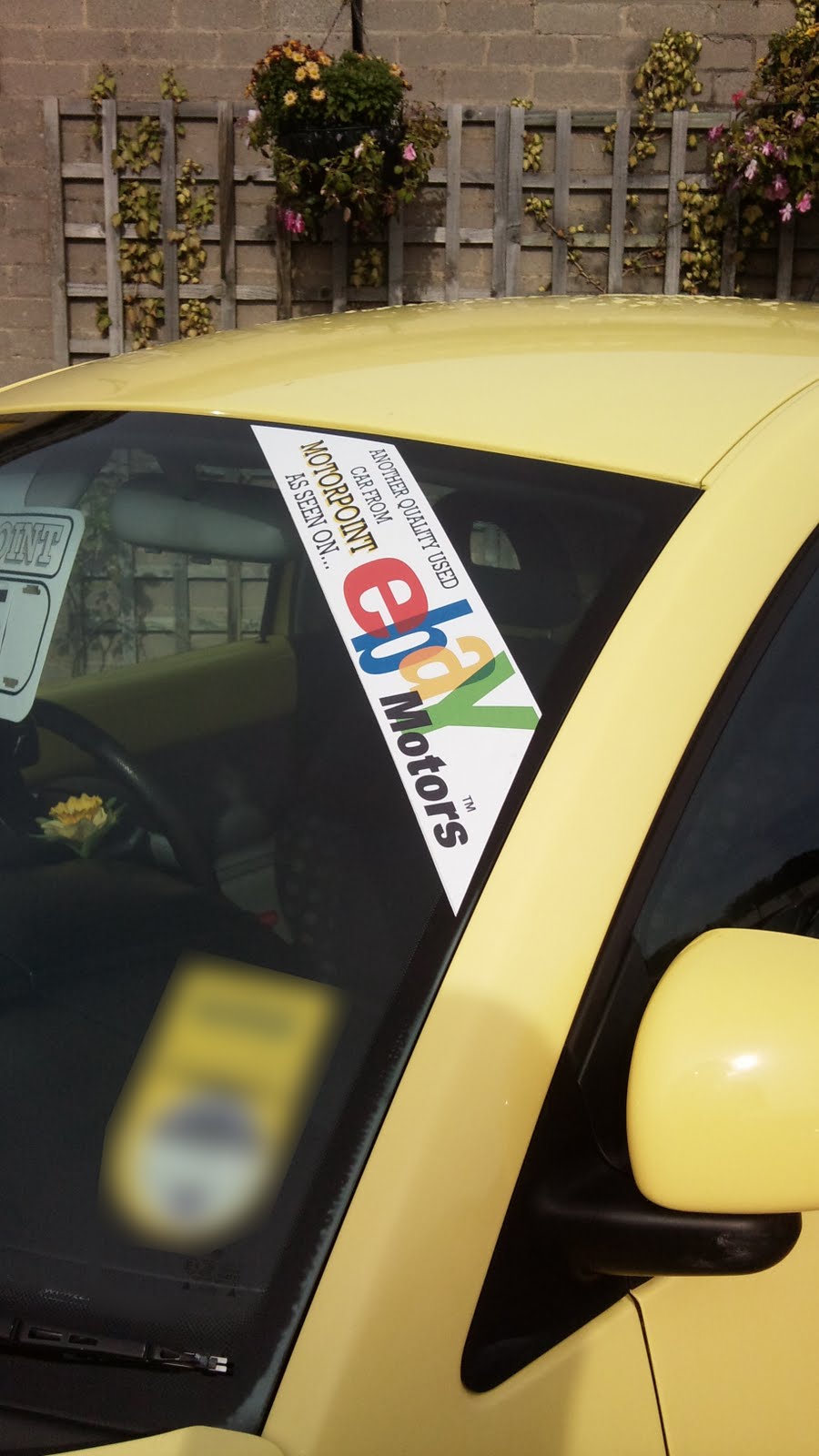 The Green I Signs Blog e bay windscreen stickers for motorpoint cars