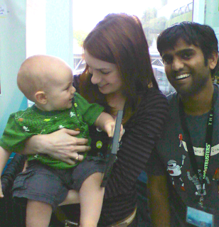 Powained: Owain McFarlane, Felicia Day and Sandeep Parikh at Penny Arcade Expo 2008
