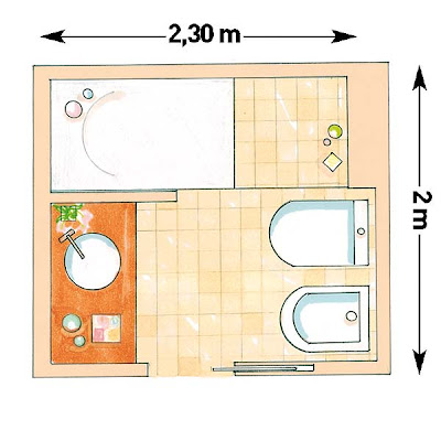 Modernos baños pequeños que no llegan a 5 m2 con planos | Decoracio