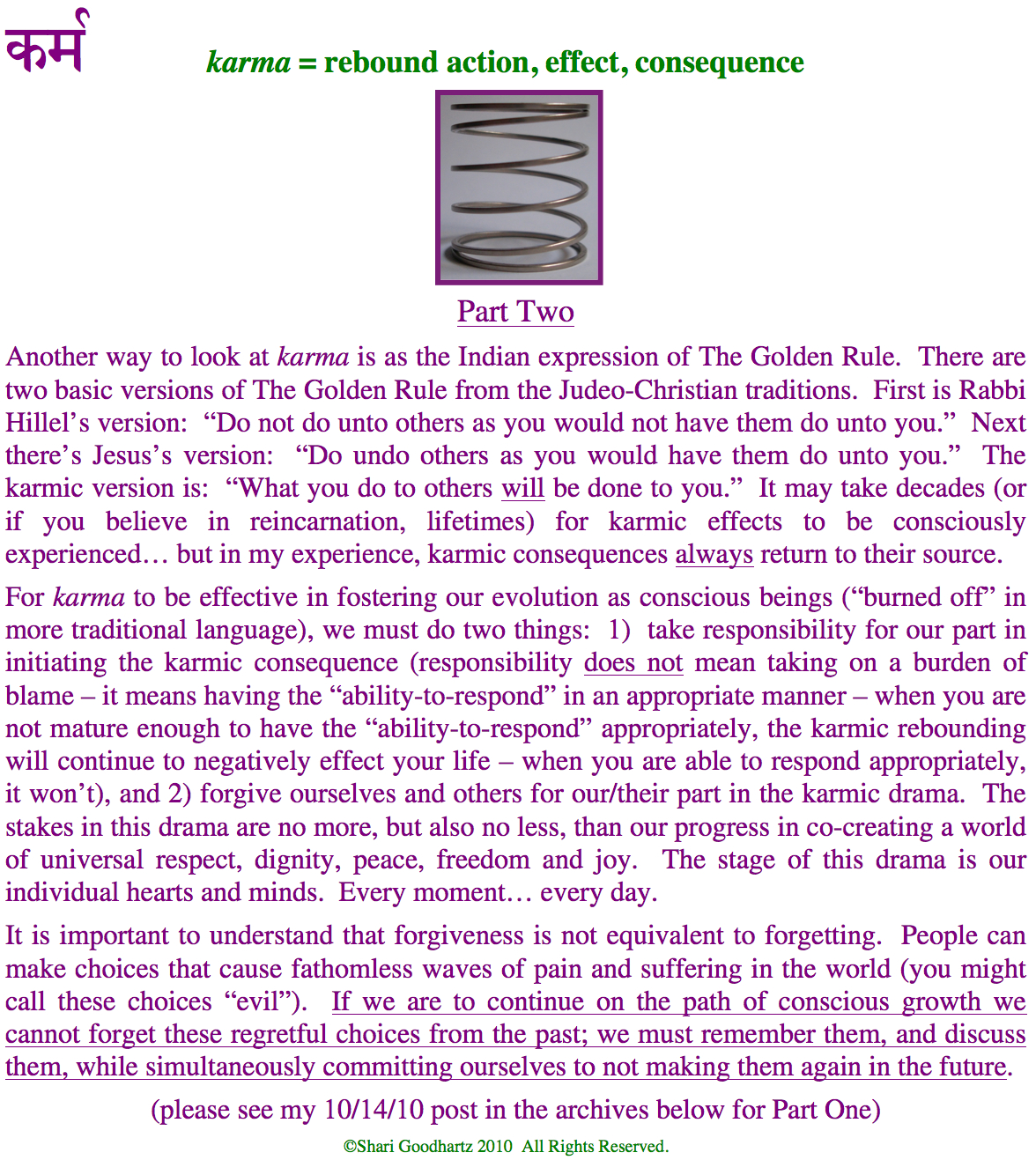 What Exactly is Karma? Part Two of Two shrishari blog