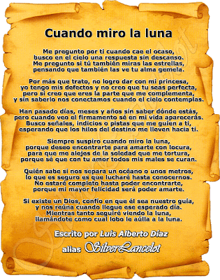 Poema titulado -Cuando miro la luna- escrito por SilverLancelot, visita su web en http://silverlancelot.iespana.es
