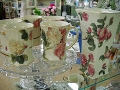 Rose Mugs and matching Vase