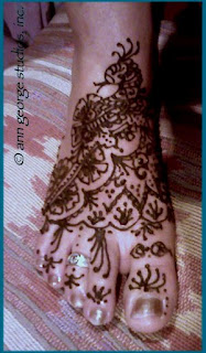 henna tattoo for top of foot - original henna design