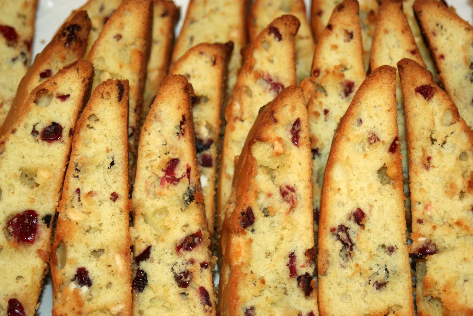 the entertaining kitchen Cranberry White Chocolate Chip Biscotti