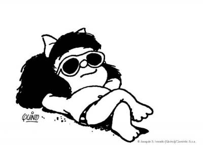 Mafalda tomando sol