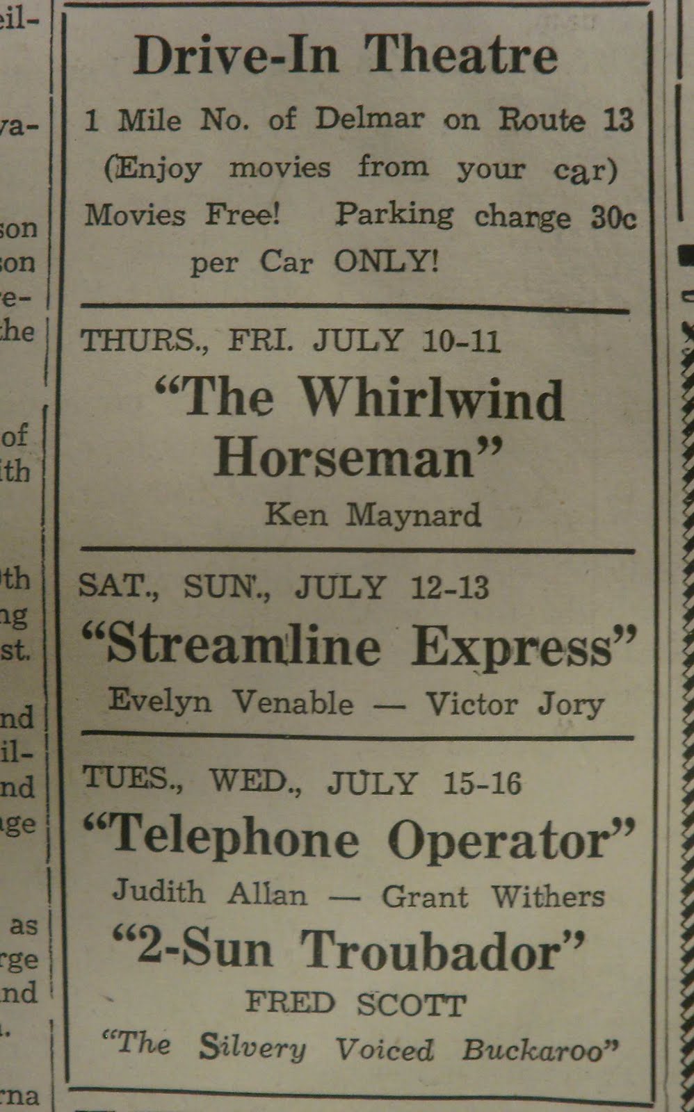 Delmar Historical And Art Society Delmar's First Drive In Movie Theatre