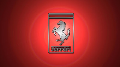ferrari logo with red background