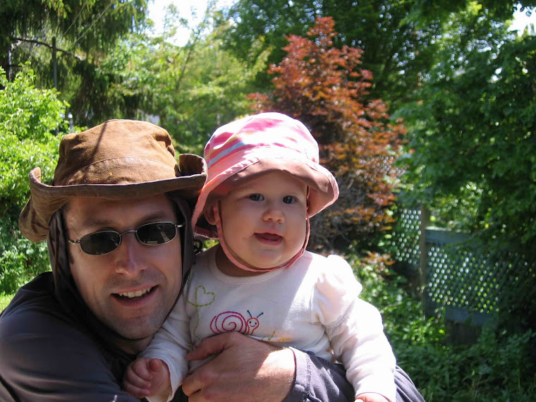 Paige and Dad in the garden