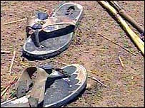 The used sandals...
