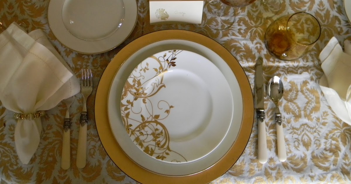 A Toile Tale: Gold and White Thanksgiving