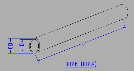 gambar teknik Pipa  schedule seam less conduit