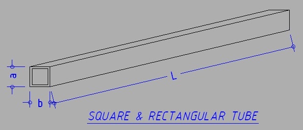 gambar teknik Pipa  Persegi Squar Rectangular Tube 