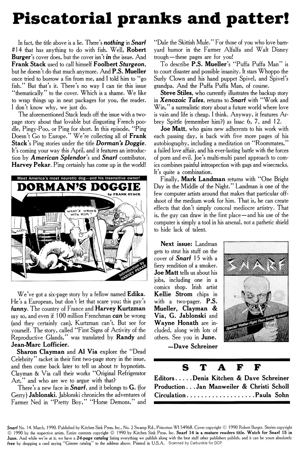 Read online Snarf comic -  Issue #14 - 2