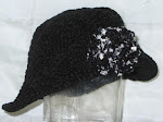 Black Chenille Hat w/ Flower