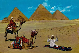 Prayer near the Giza pyramids