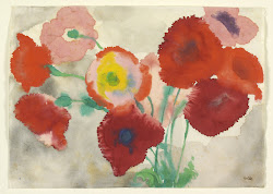 nolde emil flowers poppies watercolor painting 1920 emile him mohn german vacariu magda he
