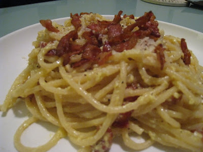 plate of spaghetti carbonara