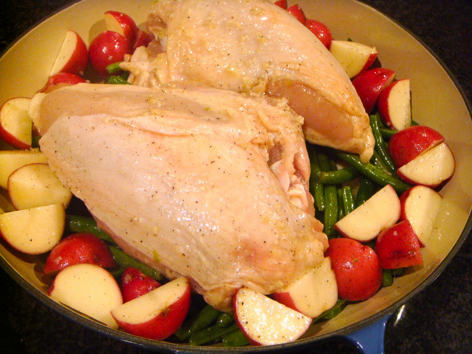 Delicious Dishings PanRoasted Chicken With LemonGarlic Green Beans