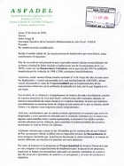 Junio 2010: ASFADEL Carta a CMAN por implementación de reparaciones a desplazados