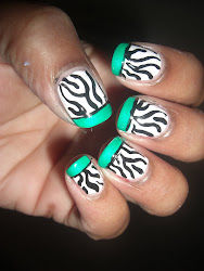 nails zebra french tips nail