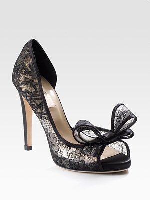 Valentino Peep-Toe Lace Couture d’Orsay Pumps | Beauty Zone