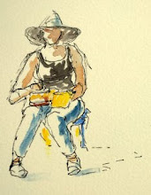 Brigitte sketching in Provence