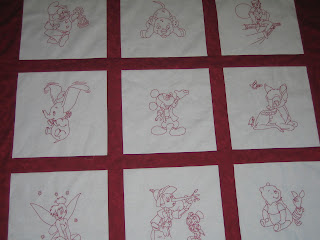 My Passions: My Family, My Quilting: My Redwork Disney Quilt