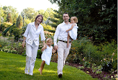 Walking as a family in the rose garden