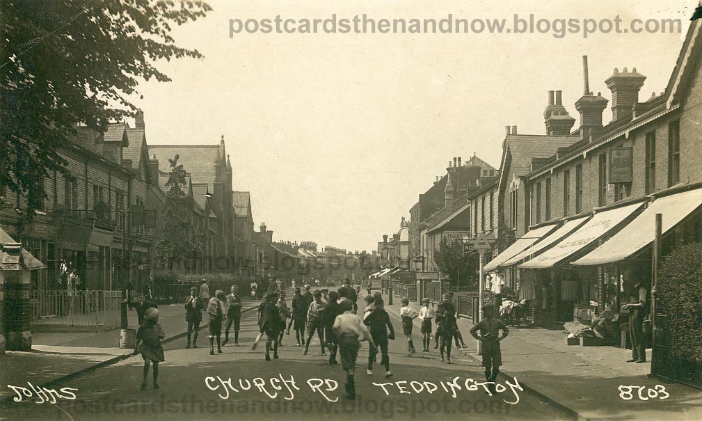 Postcards Then and Now Teddington, Middlesex, Church Road c1920