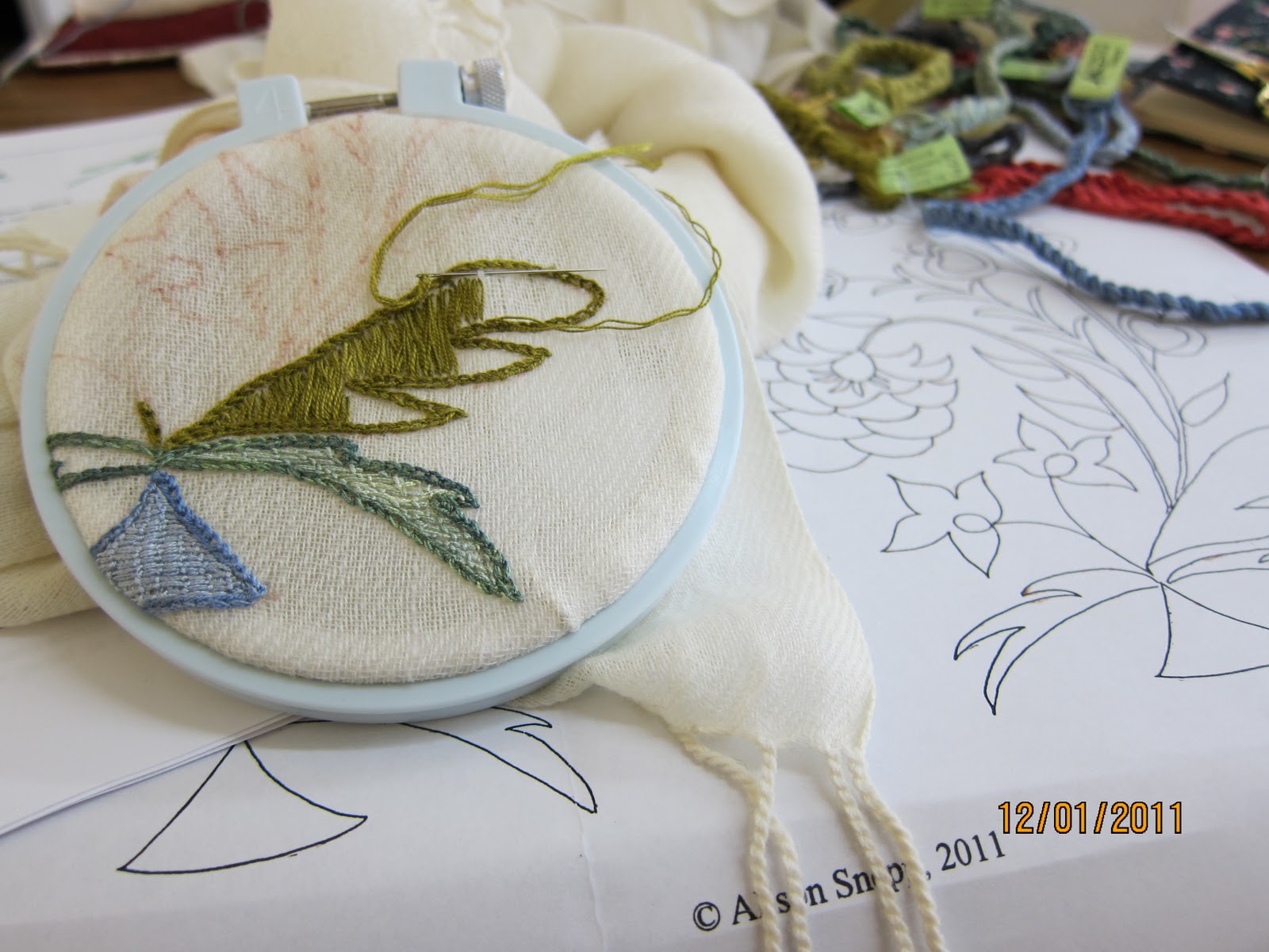 AlwaysStitching Embroiderers' Guild of SA Summer School Ottoman Scarf