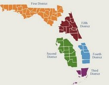 Map of Florida's District Courts of Appeal