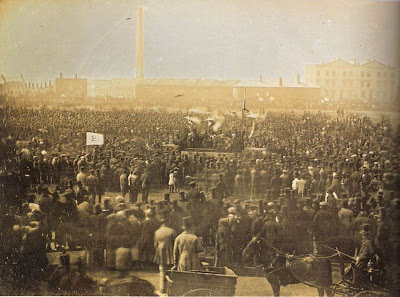 The Great Chartist Meeting on Kennington Common, London in 1848. **