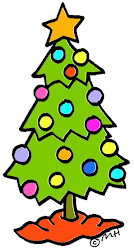 tree christmas cartoon trees decorated evergreen