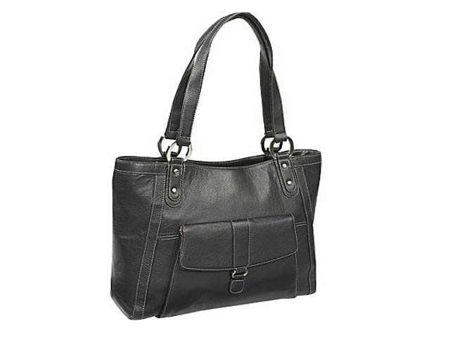 extravaganza shopping: Franklin Covey Leather Top Zip Computer Tote/Handbag