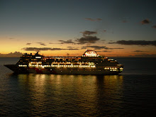 Ocean Village encounter at sunset.