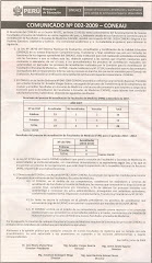 Comunicado n° 002-2009-CONEAU