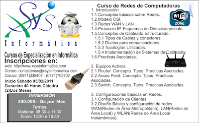 Imagen de un curso de redes de computadoras en Paraguay