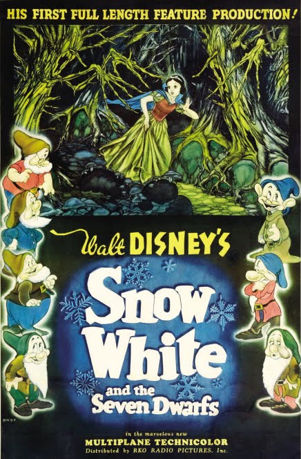 SNOW WHITE DISCONTINUED AMERICAN MOVIE POSTER WITH PROTECTIVE PLASTIC SLEEVE 