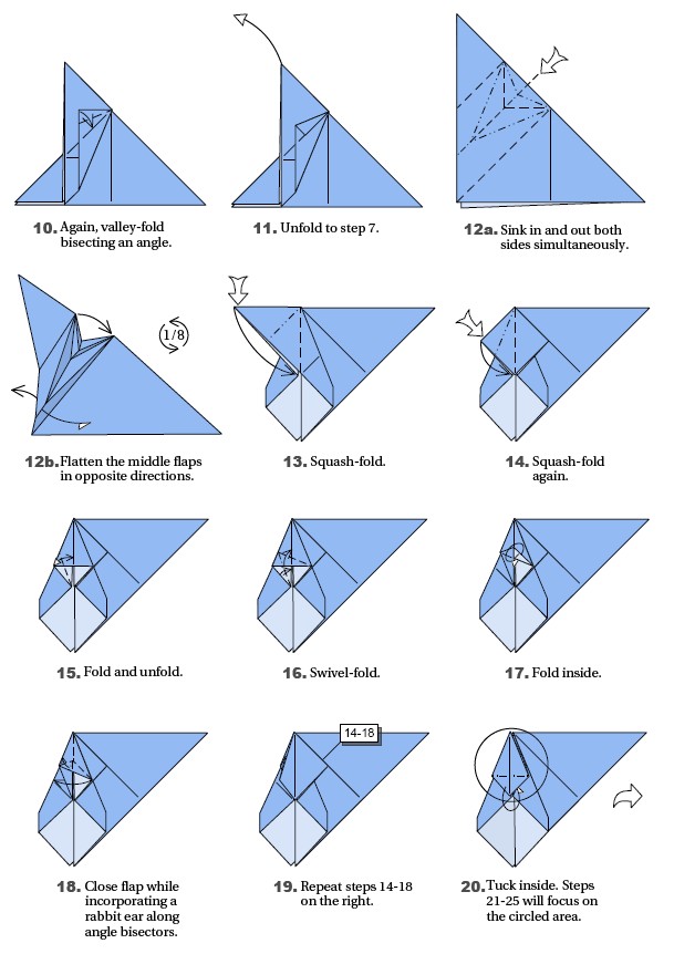 Летучая мышь оригами схема