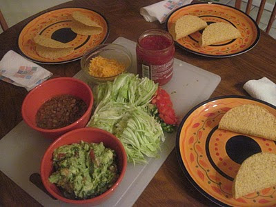 Taco Bell with guacamole, cheese, bean paste