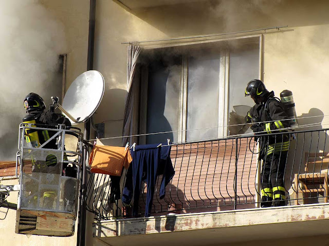 Fire in an apartment, scali del Pesce, Livorno