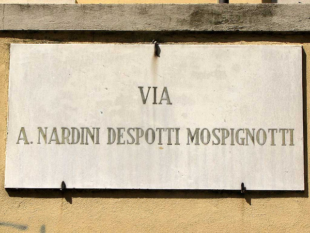 Plaque of via Nardini Despotti Mospignotti, Livorno