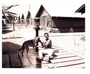 Anthony in Vietnam with his dog, Sammy