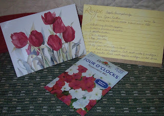 flower seed packet, card and recipe from Joan