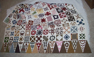 my Dear Jane quilt with one border attached