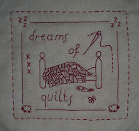 Red work stitchery block of the month from Capricorn Quilts blogspot