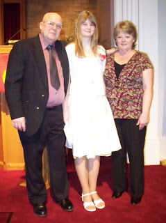 Jim, Abby and me at church