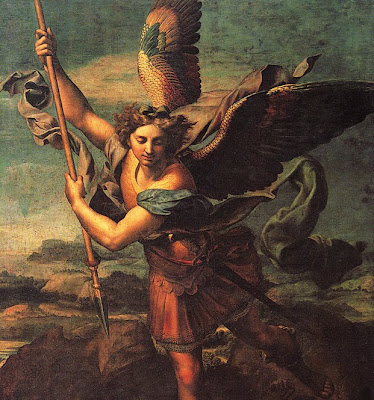 michael archangel st angel prayer saint angels biblical his catholic revelation who defend battle commentary illustrated painting sword leader wallpapersafari
