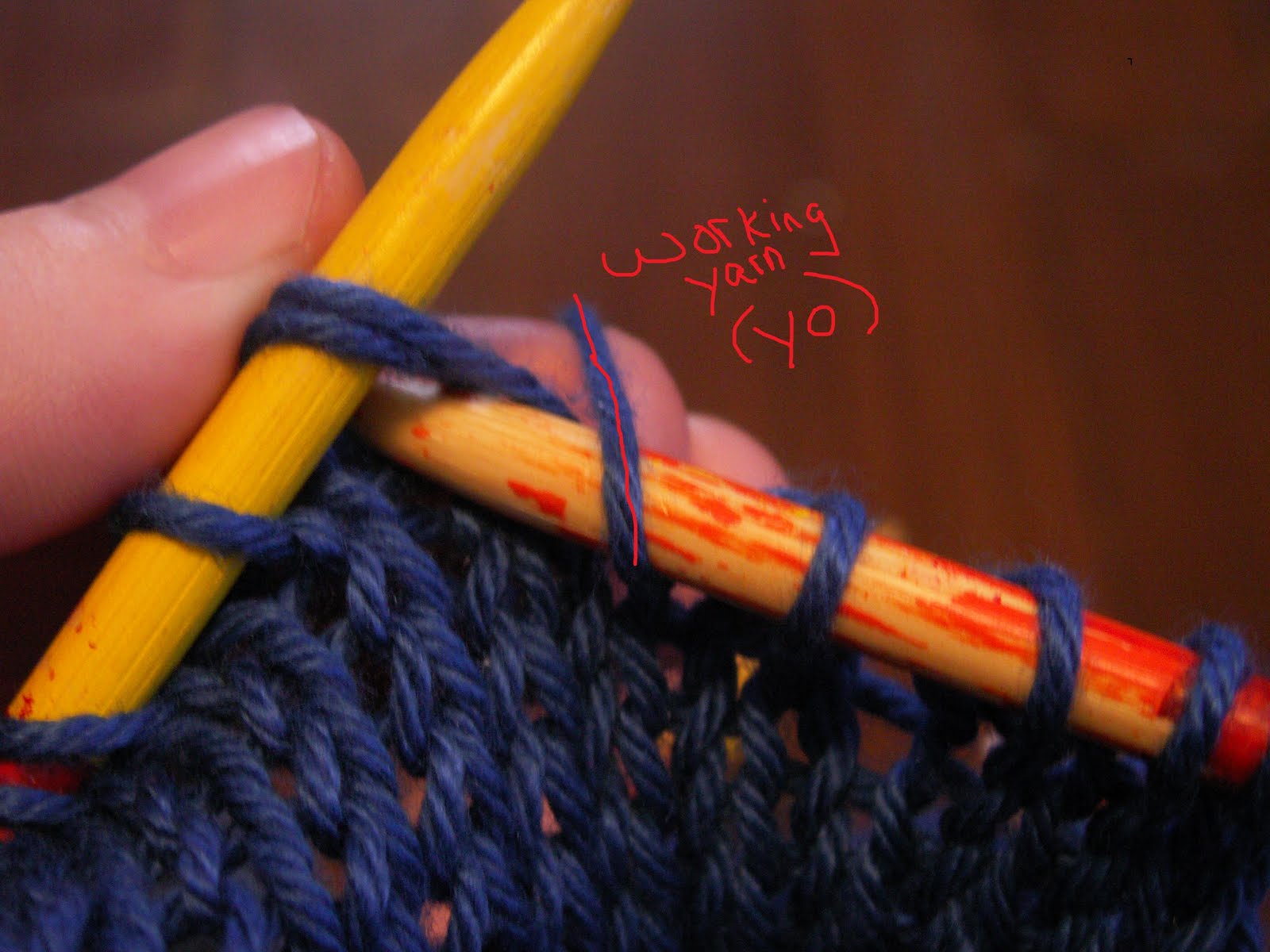Mistress of Knitting How to do K2tog, YO, K2tog and how to BO